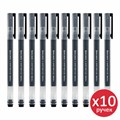 Ручки гелевые BRAUBERG X-WRITER 1800, УВЕЛИЧЕННАЯ ДЛИНА ПИСЬМА 1 800 м, ЧЕРНЫЕ, КОМПЛЕКТ 10 ШТУК, стандартный узел 0,5 мм, 144138 144138