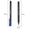 Ручка капиллярная (линер) BRAUBERG "Carbon", СИНЯЯ, металлический наконечник, трехгранная, линия письма 0,4 мм, 141522 141522