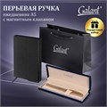 Ручка перьевая GALANT Versus, корпус золотистый, ежедневник недатированный А5 черный, пакет, 880906 880906