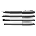 Ручка перьевая PARKER "IM Achromatic Black BT", черный матовый, нержавеющая сталь, синяя, 2127741 143767