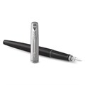 Ручка перьевая PARKER "Jotter Bond Street Black CT", черный, детали нержавеющая сталь, синяя, 2030947 142943