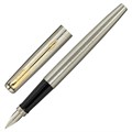 Ручка перьевая PARKER "Jotter Core Stainless Steel GT", ежедневник А5 черный, пакет, 880902 880902