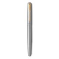 Ручка перьевая PARKER "Jotter Stainless Steel GT", корпус серебристый, позолота, синяя, 2030948 142939