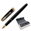 Ручка перьевая PARKER "Sonnet Core Matt Black GT", корпус черный матовый лак, позолоченные детали, черная, 1931516 142357