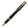 Ручка перьевая PARKER "Urban Core Muted Black GT", черный матовый лак, позолота, синяя, 1931593 142576