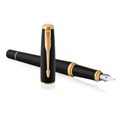 Ручка перьевая PARKER "Urban Core Muted Black GT", черный матовый лак, позолота, синяя, 1931593 142576