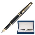 Ручка подарочная перьевая WATERMAN "Expert 3 Black Lacquer GT", черный лак, позолоченные детали, синяя, S0951640 141971