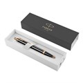 Ручка шариковая PARKER "IM Core Black Lacquer GT", черный глянцевый лак, позолота, синяя, 1931666 142533