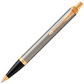 Ручка шариковая PARKER "IM Core Brushed Metal GT", серебристый матовый лак, позолота, синяя, 1931670 142542