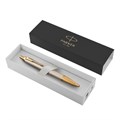 Ручка шариковая PARKER "IM Premium Warm Silver GT", корпус матовое серебро, позолота, синяя, 1931687 142509