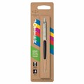 Ручка шариковая PARKER "Jotter Plastic CT", корпус черный, ежедневник А5 черный, белый срез, пакет, 880895 880895
