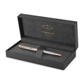 Ручка шариковая PARKER "Sonnet Core Stainless Steel GT", корпус серебро, позолота, черная, 1931507 142363