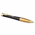 Ручка шариковая PARKER "Urban Twist Black GT", корпус черный, позолоченные детали, синяя, 2143640 143930