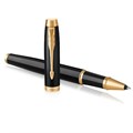 Ручка-роллер PARKER "IM Core Black Lacquer GT", черный глянцевый лак, позолота, черная, 1931659 142532