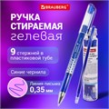 Ручка стираемая гелевая + 9 стержней в ПЛАСТИКОВОЙ ТУБЕ, СИНЯЯ, игольчатый наконечник 0,5 мм, линия 0,35 мм, BRAUBERG, 144093 144093