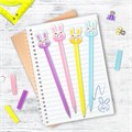 Ручка с топпером шариковая ЮНЛАНДИЯ "Зайка-пончик", корпус ассорти, СИНЯЯ, пишущий узел 0,7 мм, 143802 143802