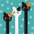 Ручка с топпером шариковая ЮНЛАНДИЯ "Кошка", корпус ассорти, СИНЯЯ, пишущий узел 0,7 мм, 143804 143804