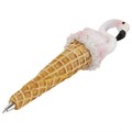 Ручка фигурная "МОРОЖЕНОЕ-ФЛАМИНГО", СИНЯЯ, 4 дизайна ассорти, 0,5 мм, дисплей, BRAUBERG, 142764 142764