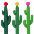 Ручка фигурная шариковая ЮНЛАНДИЯ "Кактус", мягкий силиконовый корпус, ассорти, СИНЯЯ, пишущий узел 0,7 мм, 143774 143774