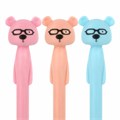 Ручка фигурная шариковая ЮНЛАНДИЯ "Мишка", мягкий силиконовый корпус, ассорти, СИНЯЯ, пишущий узел 0,7 мм, 143780 143780