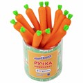 Ручка фигурная шариковая ЮНЛАНДИЯ "Морковка", мягкий силиконовый корпус, СИНЯЯ, пишущий узел 0,7 мм, 143778 143778