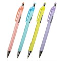 Ручка шариковая автоматическая BRAUBERG "Stripes Pastel", СИНЯЯ, корпус ассорти, пишущий узел 0,5 мм, линия письма 0,3 мм, 144220 144220
