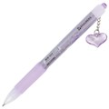 Ручка шариковая автоматическая с грипом BRAUBERG "First Love", СИНЯЯ, подвеска, корпус ассорти, узел 0,5 мм, линия письма 0,3 мм, 141285 141285