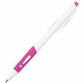 Ручка шариковая автоматическая с грипом STAFF "BP-16 White", СИНЯЯ, ассорти, линия письма 0,35 мм, 143749 143749