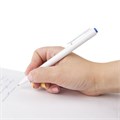 Ручка шариковая масляная автоматическая BRAUBERG "Click White", СИНЯЯ, корпус белый, узел 1 мм, линия письма 0,5 мм, 142713 142713
