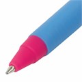 Ручка шариковая масляная автоматическая BRAUBERG "Delta Mix", СИНЯЯ, корпус soft-touch ассорти, узел 0,7 мм, линия письма 0,35 мм, 143340, OBPR366 143340
