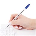 Ручка шариковая BRAUBERG "Line", СИНЯЯ, корпус прозрачный, узел 1 мм, линия письма 0,5 мм, 141097 141097