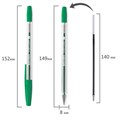 Ручка шариковая BRAUBERG "M-500 CLASSIC", ЗЕЛЕНАЯ, корпус прозрачный, узел 0,7 мм, линия письма 0,35 мм, 143447 143447