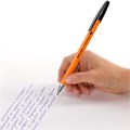 Ручка шариковая BRAUBERG "M-500 ORANGE", ЧЕРНАЯ, корпус оранжевый, узел 0,7 мм, линия письма 0,35 мм, 143449 143449