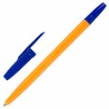Ручка шариковая BRAUBERG "ORANGE Line", СИНЯЯ, корпус оранжевый, узел 1 мм, линия письма 0,5 мм, 143331 143331