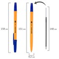 Ручка шариковая BRAUBERG "ORANGE Line", СИНЯЯ, корпус оранжевый, узел 1 мм, линия письма 0,5 мм, 143331 143331