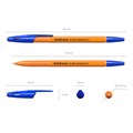Ручка шариковая ERICH KRAUSE "R-301 Orange", СИНЯЯ, корпус оранжевый, узел 0,7 мм, линия письма 0,35 мм, 43194 141526