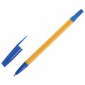 Ручка шариковая STAFF "Basic BP-03 Orange", СИНЯЯ, корпус оранжевый, узел 1 мм, линия письма 0,5 мм, 143741 143741