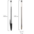 Ручка шариковая STAFF Basic Budget BP-02, письмо 500 м, ЧЕРНАЯ, длина корпуса 13,5 см, линия письма 0,5 мм, 143759 143759