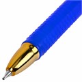 Ручка шариковая масляная BRAUBERG "Techno-X GLD", СИНЯЯ, корпус синий, золотистые детали, линия 0,5 мм, 144223 144223