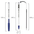 Ручка шариковая масляная BRAUBERG Stick Medium, СИНЯЯ, узел 1 мм, линия письма 0,5 мм, 143419 143419