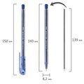 Ручка шариковая масляная PENSAN "My-Pen", СИНЯЯ, корпус тонированный синий, узел 1 мм, линия письма 0,5 мм, 2210 140657