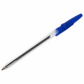Ручка шариковая масляная STAFF "Basic BP-962", СИНЯЯ, корпус прозрачный, узел 1 мм, линия письма 0,7 мм, 142962 142962