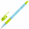 Ручка шариковая масляная с грипом BRAUBERG GLASSY PASTEL MIX, СИНЯЯ, корпус ассорти, линия 0,35 мм,144105 144105