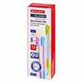 Ручка шариковая масляная с грипом BRAUBERG GLASSY PASTEL MIX, СИНЯЯ, корпус ассорти, линия 0,35 мм,144105 144105