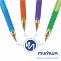 Ручка шариковая масляная с грипом MUNHWA "MC Gold LE", СИНЯЯ, корпус ассорти, узел 0,5 мм, MCL-02 143648