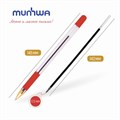 Ручка шариковая масляная с грипом MUNHWA "MC Gold", КРАСНАЯ, корпус прозрачный, узел 0,5 мм, линия письма 0,3 мм, BMC-03 142779