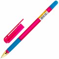 Ручка шариковая с грипом BRAUBERG "X-ONE NEON", СИНЯЯ, корпус ассорти, узел 0,5 мм, линия письма 0,35 мм, 143987 143987
