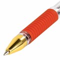 Ручка шариковая с грипом BRAUBERG "X-ONE", КРАСНАЯ, корпус прозрачный, узел 0,5 мм, линия письма 0,35 мм, 143989 143989