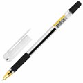 Ручка шариковая с грипом BRAUBERG "X-ONE", ЧЕРНАЯ, корпус прозрачный, узел 0,5 мм, линия письма 0,35 мм, 143988 143988