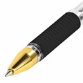 Ручка шариковая с грипом BRAUBERG "X-ONE", ЧЕРНАЯ, корпус прозрачный, узел 0,5 мм, линия письма 0,35 мм, 143988 143988